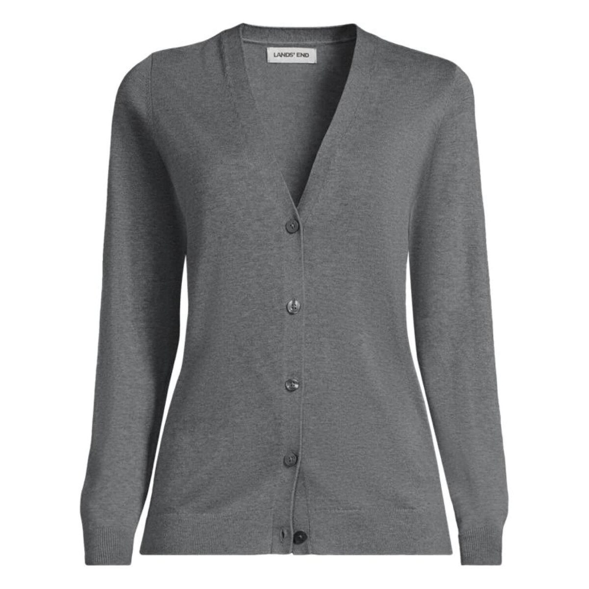 [16] Lands End Womens Cotton Modal V-neck Cardigan Sweater